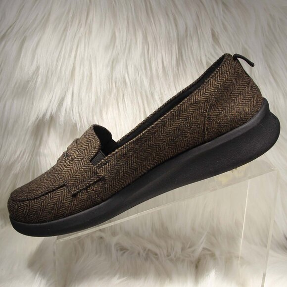 CLOUDSTEPPERS by Clarks Slip-On Loafers Sillian 2.0 Hope Brown Tweed Size 11 M - Picture 2 of 12